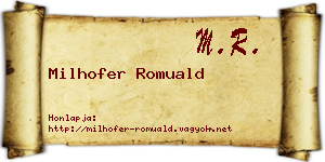 Milhofer Romuald névjegykártya